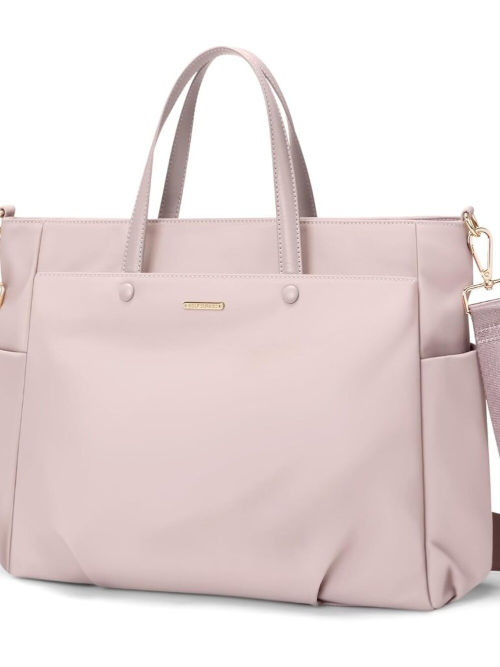 15 Inch Laptop Tote Bag for Women, Lightweight Nylon Work Shoulder Bag, Water-Re